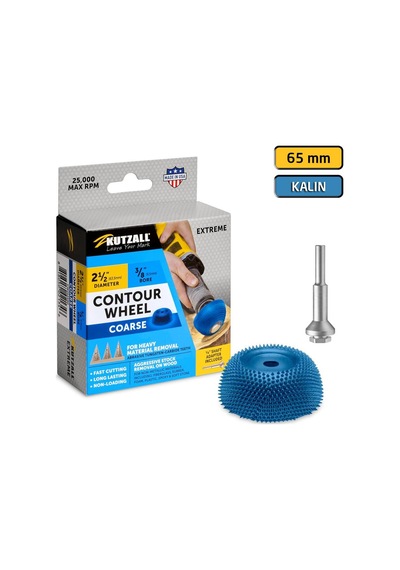 Kutzall Cw212x90 Kalın Diş Ahşap Çanak Törpü 65 Mm