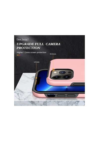 Apple İphone 13 Pro Max Kılıf Elit Yüzüklü Kapak - Pembe