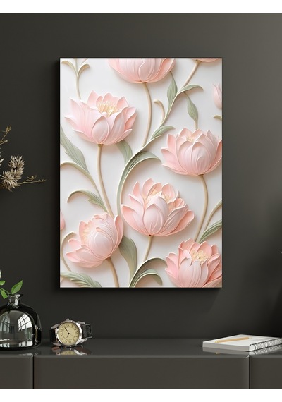 Pembe Soft Çiçek Canvas Tablo Ev Ofis Mutfak Dekorasyonu Kanvas Duvar Tablo