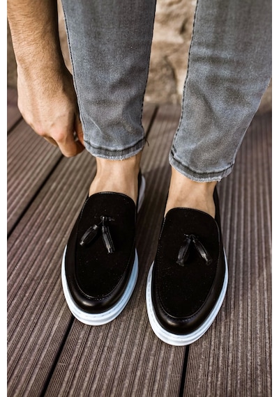 Ch002 Cbt Loafer Pelle Erkek Ayakkabı Sıyah Çok Renkli