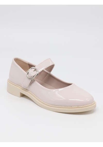 Nesilshoes Nesil Shoes Süha 250 Bej Rugan Tokalı Balerin Kadın Babet