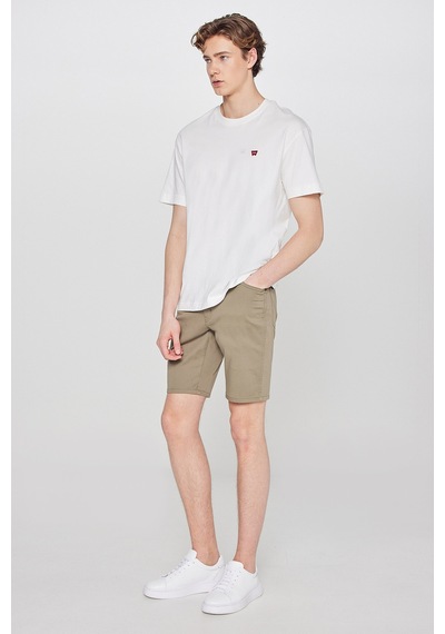 Wrangler Pamuklu Slim Fit Dar Kesim 5 Cepli Esnek Şort Bej Melanj