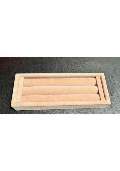 Süet Kumaş Pembe Renk 18 / 7 Cm Rulo Çekmece İçi Yüzük Standı