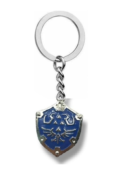 Mavi Kalkan Figürlü Anahtarlık Fantastik Temalı Unisex Metal Aksesuar