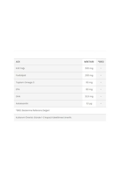 Ocean Krill Oil 500 Mg Omega 3 30 Softjel Kapsül 2 Adet