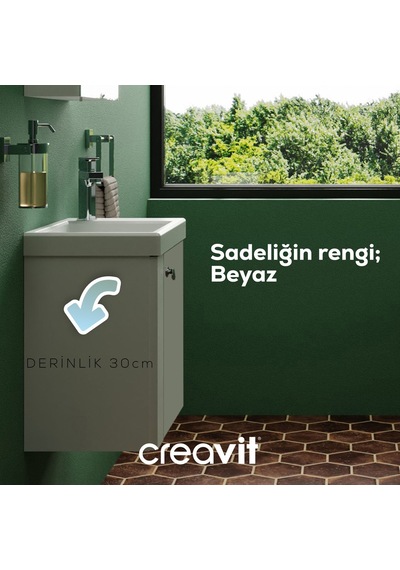 Creavit Forest Lavabo Dolabı 50 Cm Beyaz