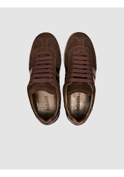 Hakiki Süet Deri Kahverengi Kadın Sneaker Ayakkabı Kahverengi Süet