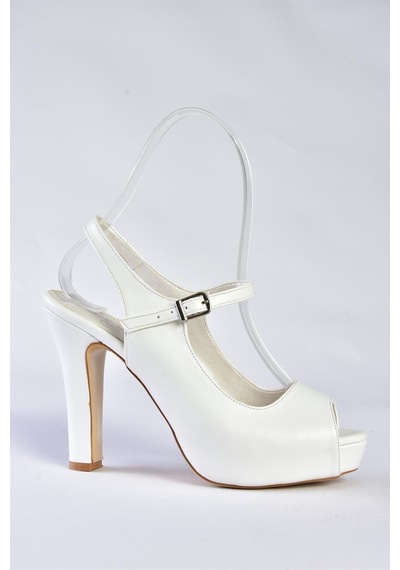 Fox Shoes Beyaz Platform Topuklu Kadın Ayakkabı M348007009 Beyaz