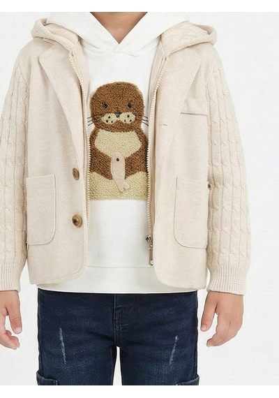 Xo Kids Erkek Çocuk 3lü Alt Üst Takım 2-5 Yaş 12205 Ekru