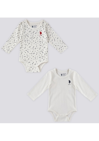 U.S. Polo Assn. U.s. Polo Assn Krem Uzun Kol Bebek Body Zıbın Krem