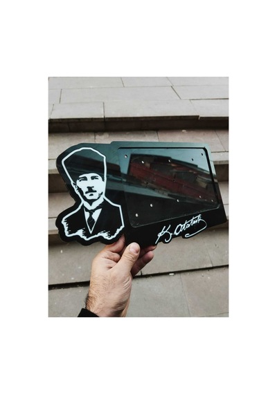 Motorsiklet Plakalık Atatürk Lazer Kesim Full Pleksi - 784761925