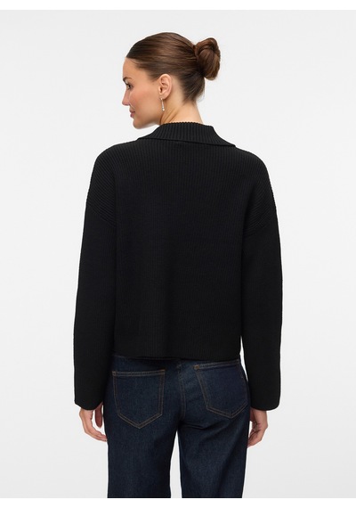 Vero Moda Siyah Kadın Kazak Vmluna Ls Poloneck Short Pullover B
