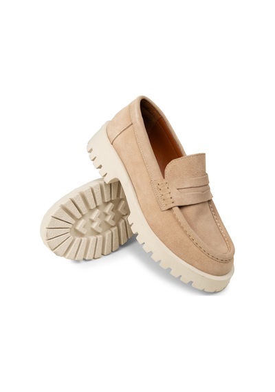 Deery Kadın Hakiki Süet Bej Loafer Ayakkabı - 02034zbejc01 Bej