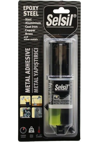 Lunaev Selsil Epoxy Steel Metal Şırınga Epoksi Yapıştırıcı 28gr. Metal - Çelik - Alüminyum - Ahşap -