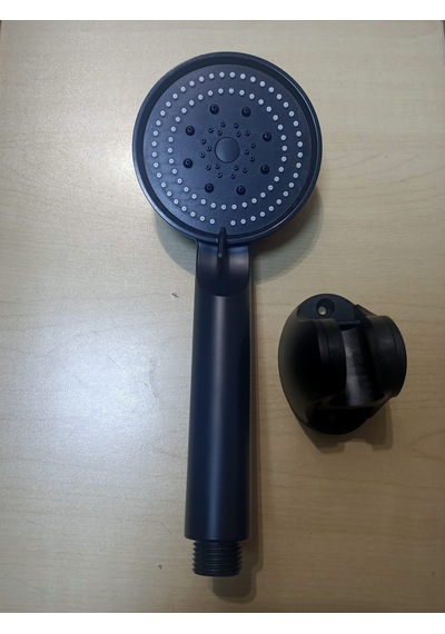 Komple Siyah Fonksiyonlu Duş Takımı Siyah Spiral Kordon Mafsal Siyah
