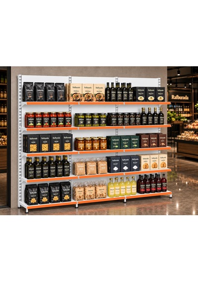 Market Rafı Ekonomik 3'lü Bazasız Duvar Ünitesi- 40a/30 4 - H:220 Cm 40x90 Cm-antrasit Gri Çok Renkli