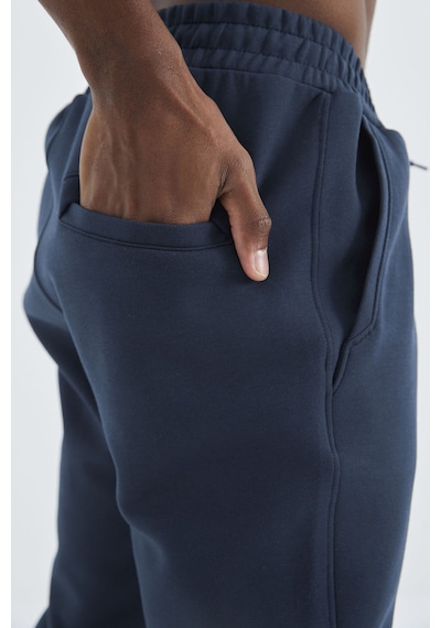 Tommy Life İndigo Bağcıklı Ön Dikiş Detaylı Standart Kalıp Erkek Eşofman Alt - 84994 İndigo