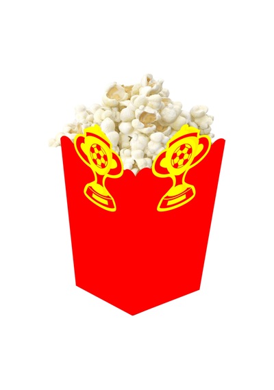 3d Sarı Kırmızı Taraftar Temalı Popcorn Mısır Kutusu 8 Li Paket