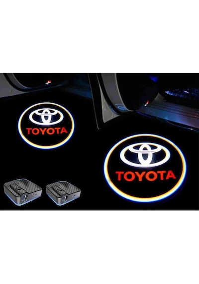 Toyota Araçlar 2 Adet İçin Pilli Yapıştırmalı Kapı Altı Led Log