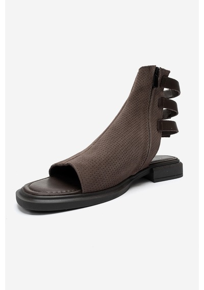 Luvishoes Carına Vizon Süet Hakiki Deri Yandan Fermuarlı Kadın Sandalet Vizon Luvishoes Carına Vizon Süet Hakiki Deri Yandan Fermuarlı Kadın Sandalet Vizon