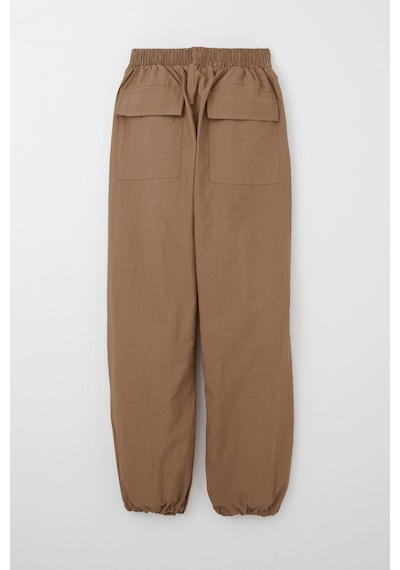 Breeze Kız Çocuk Paraşüt Jogger Paça Pantolon 6-12 Yaş, Kahverengi Kahverengi
