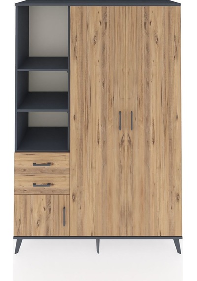 Hyperion Dolap 5 Raflı 2 Çekmeceli Tek Askılı 132x44x195 Antrasit-çam/çam Atlas Çam/atlas Çam - Antrasıt Hyperion Dolap 5 Raflı 2 Çekmeceli Tek Askılı 132x44x195 Antrasit-çam/çam Atlas Çam/atlas Çam - Antrasıt