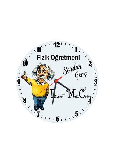 Fizik Öğretmenine Hediye Isimli Einstein Cam Duvar Saati