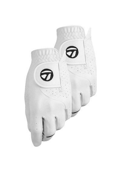 Taylormade Erkek Stratus Tech Golf Eldiveni 2'li Paket Hafif, Nefes Alabilir, Uzun Ömürlü Performans Beyaz Standart