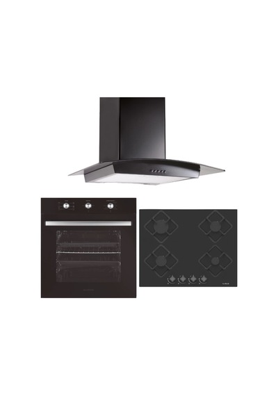 Alveus Petunya ALV MFA 614 - ALV GLS 640 - ALV IBER Siyah Ankastre Set