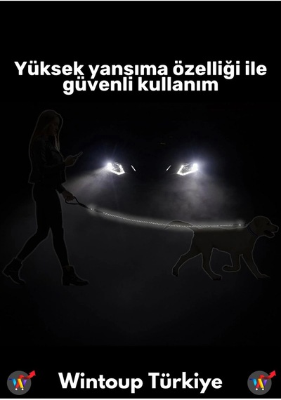 Özel Yüksek Kaliteli Ekstra Kalın Dağcı Dokuma İpli Esnek Yansıtma Reflektörlü Köpek Tasması 130 Cm Çok Renkli