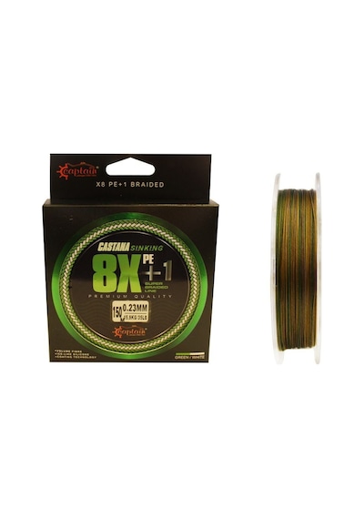 Captain Castana Sinking 8x+1 Silicone Coating İp Misina 150mt Camoo 0.20 Mm