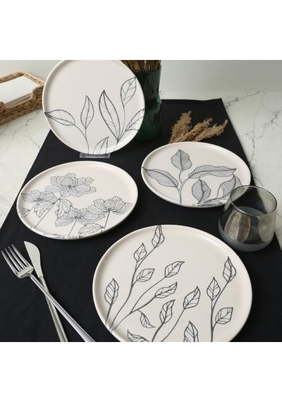 Leaf Traces Nordıc Pasta Tabağı 22 Cm 4 Adet / 22881-82-83-85 Açık