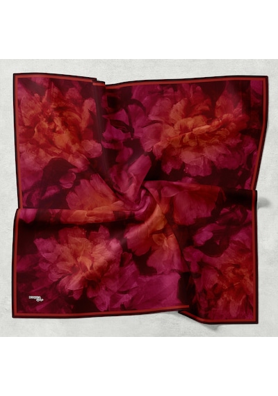 Bonjela Soft Eşarp D2 Çiçek Desen Bordo Siyah Bordo Siyah