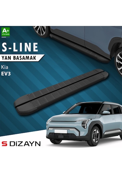 S-dizayn Kia Ev3 S-line Siyah Yan Basamak 183 Cm 2025 Üzeri A+ Kalite
