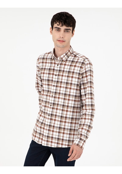 Pierre Cardin Erkek Kahverengi Gömlek Desenli 50292882-vr029 Kahverengi
