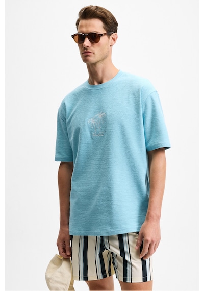 Grımelange OURFLOW Erkek Nakış Detaylı %100 Organik Pamuk Bisiklet Yaka Kısa Kollu Oversize Açık Mavi T-Shirt Grımelange OURFLOW Erkek Nakış Detaylı %100 Organik Pamuk Bisiklet Yaka Kısa Kollu Oversize Açık Mavi T-Shirt