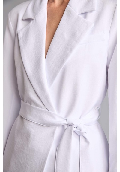 Defacto Regular Fıt Kuşaklı Blazer Ceket H0851ax26smwt36 Beyaz-wt36