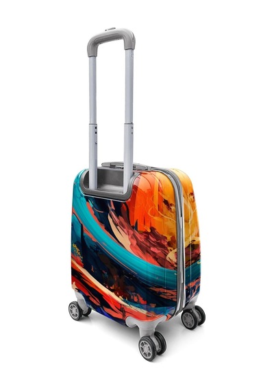 Coral High Renkli Desenli Mini Kabin Boy Valiz 40cm 16765 Çok Renkli