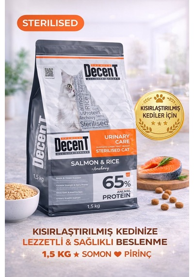 Decent Urinary Care Lı Ve Pirinçli Kısırlaştırılmış Kedi Sı 1.5 Kg