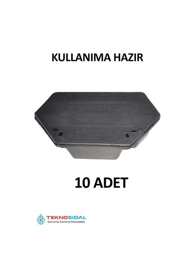 10 Adet Kullanıma Hazır Zehiri İçerisinde Fare İstasyonu / Fare Kutusu / Fare Kapanı