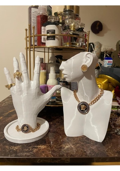 21cm Dekoratif Takı Organizer Manken Standı Set Şık Makyaj Mücevher Kolye Tasarım Sergi Yüzük