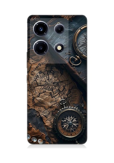 Infinix Note 30 VIP Uyumlu Eski Harita  Desenli Silikon Kılıf