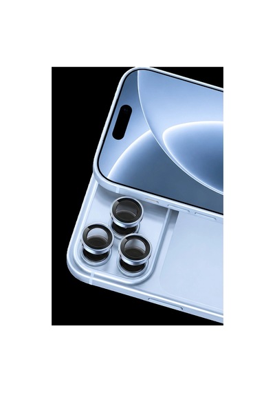 Newface Apple iPhone Uyumlu,  18 Pro Max Raze Metal Kamera Lens - Açık Mavi