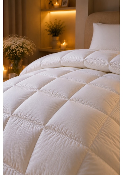 Luxesleep Çift Kişilik Microfiber Yorgan Sıcacık Ultra Yumuşak Kuş Tüyü Hissi Beyaz
