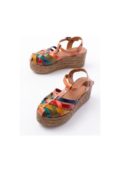 Alemdarshop 684-02 Taba Multi Ortopedik Hakiki Deri Dolgu Kadın Sandalet A.taba