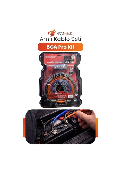 Amfi Kablo Seti 8ga Pro Kit Oto Ses Sistemi Tesisat Seti Rca Dahil