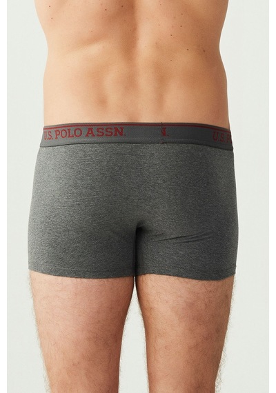 U.S. Polo Assn. U S Polo Assn Erkek Siyah Antrasit Lacivert 3 Lü Boxer 2486 Gri
