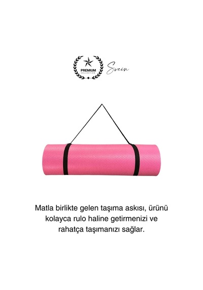 Premium 180 Cm Çift Taraflı Kaymaz Yoga Meditasyon Minderi Taşıma Askılı Rahat Su Geçirmez Mat Diğer Çok Renkli