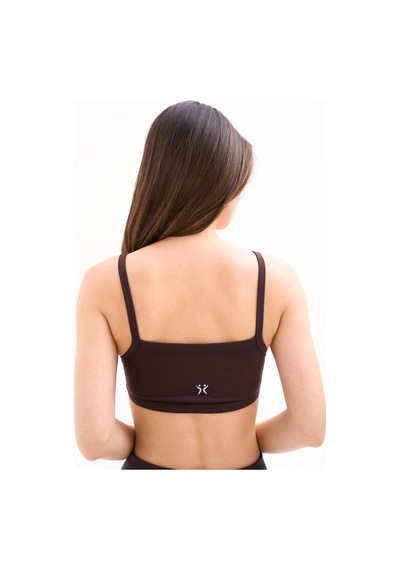 Normal People Ada - Spor Bra / Şeftali Dokulu Peach Skin Kumaş Kahve