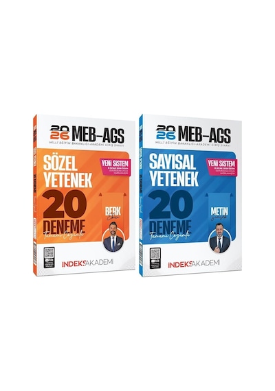 Yeni Ags - İndeks Akademi 2026 Meb-ags Sözel + Sayısal Yetenek 20+20 Deneme 2 Li Set - Berk Ekici, Metin Şimşek İndeks Akademi Yayıncılık